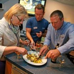 Judges tucking in at Sharps Connoisseur Cook off