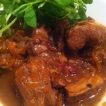 Slow Cooked Pork in Kriek Beer and sour cherries